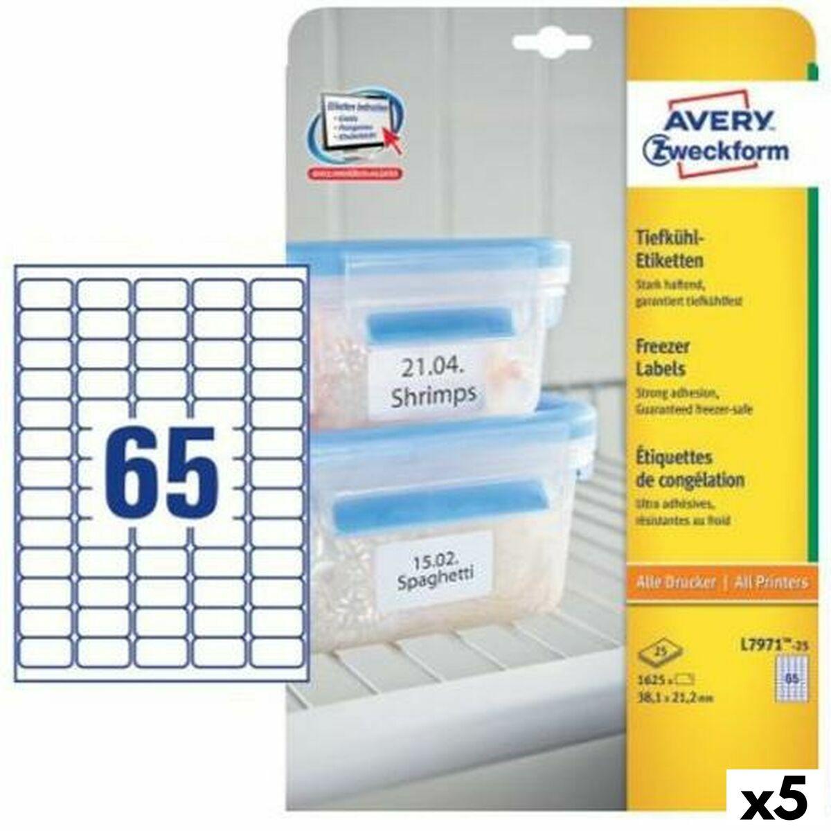 Printer Labels   L7971 Hvid 25 Ark 38,1 X 21,1 Mm (5 Enheder) fra Avery