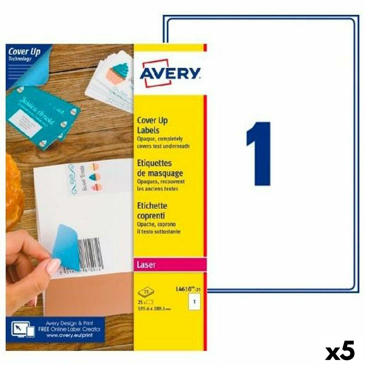 Printer Labels   L4610 Hvid 25 Ark 199,6 X 289,1 Mm (5 Enheder) fra Avery
