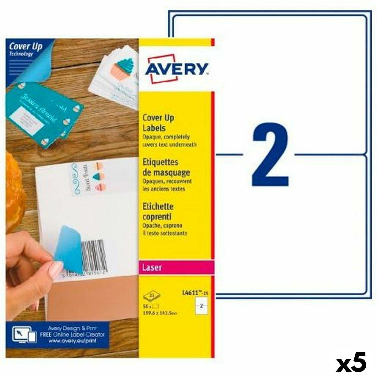 Printer Labels   L4611 Hvid 25 Ark 199,6 X 143,5 Mm (5 Enheder) fra Avery