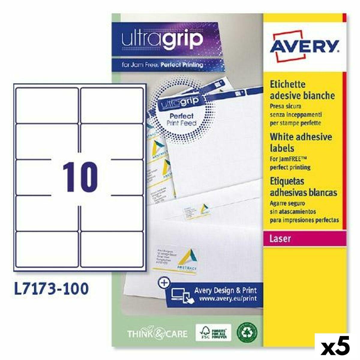 Printer Labels   L7173 Hvid 100 Ark 99,1 X 57 Mm (5 Enheder) fra Avery