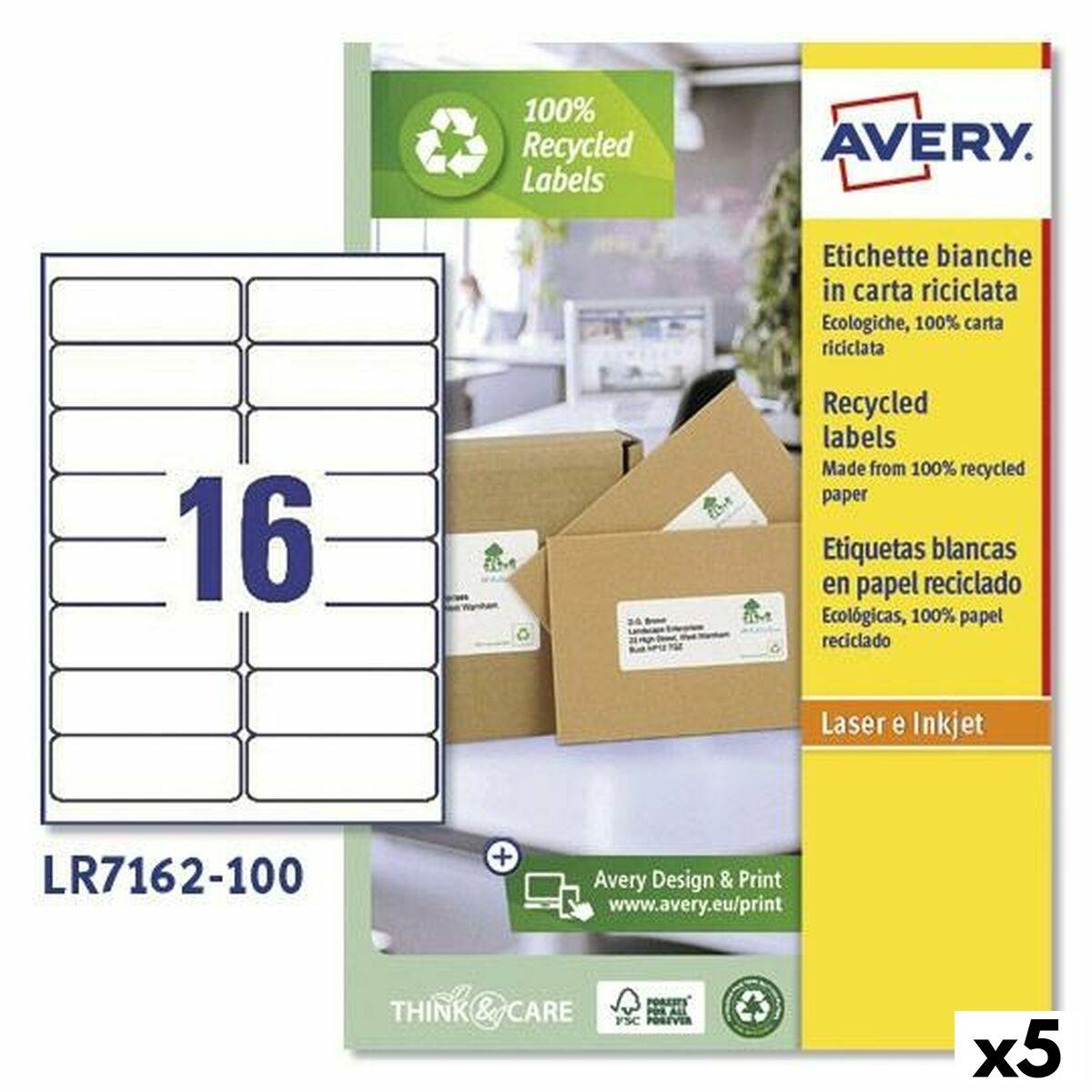 Printer Labels   Lr7162 Hvid 100 Ark 99,1 X 33,9 Mm (5 Enheder) fra Avery