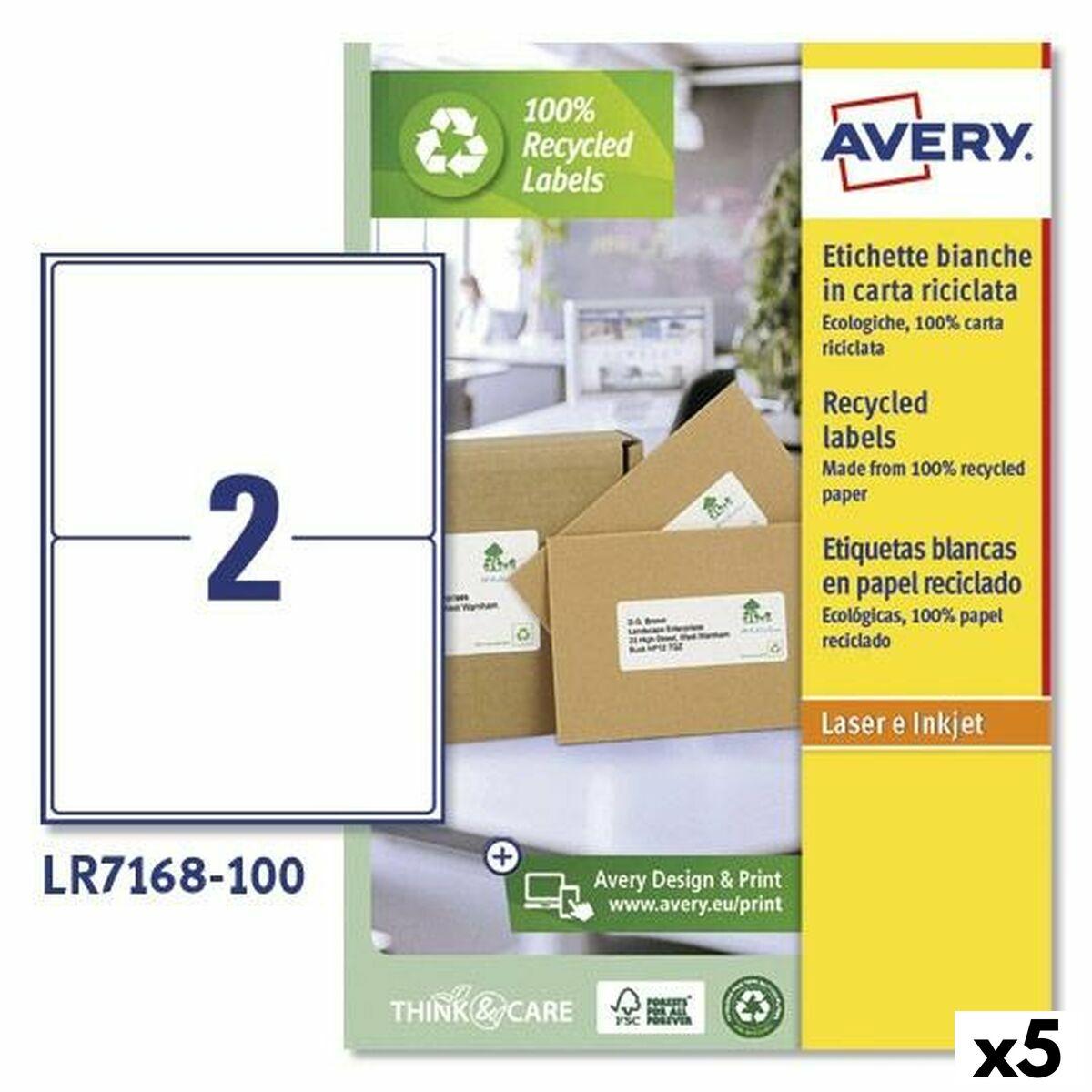 Printer Labels   Lr7168 Hvid 100 Ark 199,6 X 143,5 Mm (5 Enheder) fra Avery