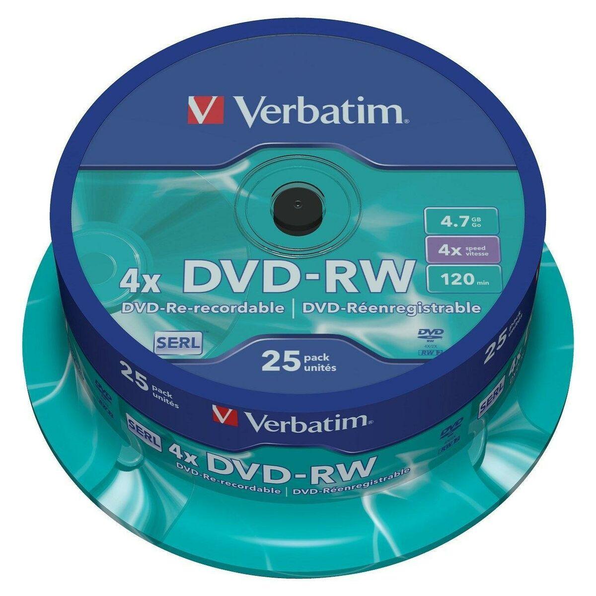 Dvd Rw   25 Enheder Multifarvet 4,7 Gb 4x fra Verbatim