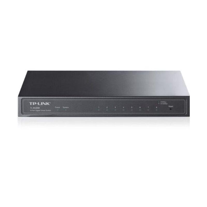 Switch Til Desktop Tp Link Tl Sg2008 8p Gigabit Vlan fra Tp-link